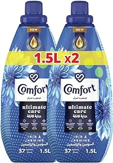 COMFORT Concentrated Fabric Softener, Iris & Jasmine, for long-lasting fragrance, 2 x 1.5L