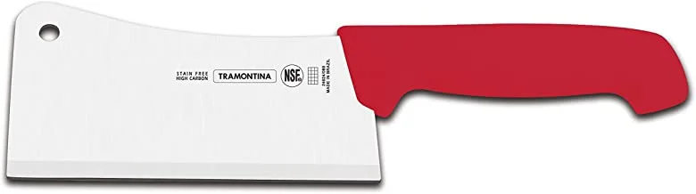 ترامونتينا كليفر بروفيشنال أبيض 10 بوصة سكين ثقيل مقاوم للتأثير ، معتمد من NSF ، مقبض مضاد للميكروبات. الحجم الأكبر والأثقل ، أحمر