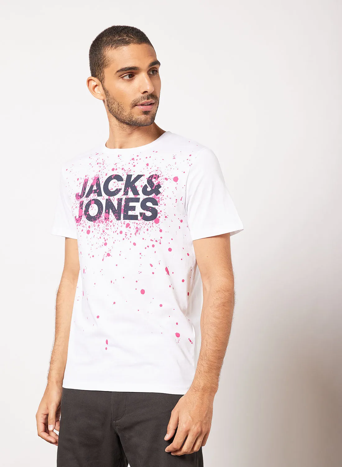 JACK & JONES Paint-Splatter Print T-Shirt