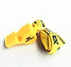 Joerex Plastic thunder Whistle with lanyard, referee whistle professional football, basketball game, Yellow