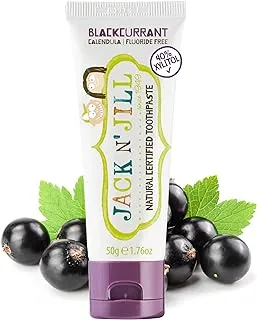 Jack N' Jill Kids Natural Toothpaste, Made with Natural Ingredients, Helps Soothe Gums & Fight Tooth Decay, Suitable from 6 Months+ - Blackcurrant Flavour 1 x 50g