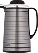 Olsenmark Hot and Cold Vacuum Flask, 1 Liter Capacity, Silver/Black