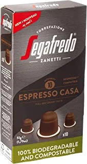 Segafredo Nespresso Compatible and Compostable Capsules Espresso Casa, 10 Capsules - Pack of 1