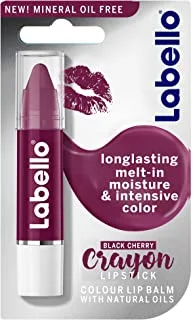 LABELLO Lipstick, Crayon Colour Lip Balm, Black Cherry, 3g