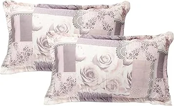 Pack of 2 Microfiber Polyster Pillowcases, shams floral pattern Envelope Closure Style, Ultra Soft and Premium Quality Size:50 * 75 Cm