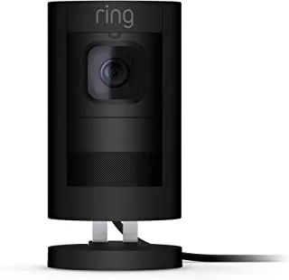 Ring Stick-Up Wired / PoE Cam - كاميرا Wi-Fi Smart Home Security سلكية / PoE أو Wi-Fi Black - محادثة ثنائية الاتجاه - فيديو مباشر عالي الدقة بالكامل - داخلي / خارجي - كشف الحركة - رؤية ليلية