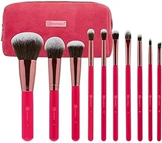 Bombshell Beauty 10 Piece Brush Set with Bag