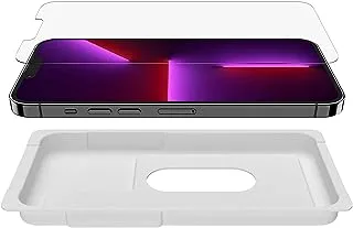 واقي شاشة Belkin iPhone 13 Pro Max من الزجاج المقوى ، معالج مضاد للميكروبات ، سهل التطبيق خالٍ من الفقاعات مع ملصقات إرشادية مرفقة