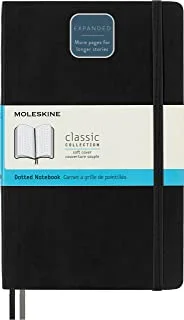 دفتر ملاحظات كلاسيكي موسع من Moleskine ، غلاف ناعم ، منقط كبير (5 × 8.25 بوصة) ، أسود ، 400 صفحة