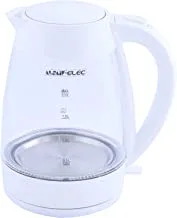 ALSAIF 2Liter 2200W Electric Glass Kettle, White E03213/WH 2 Years warranty