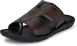 Burwood Men BWD 142 Leather Flip Flops Thong Sandals