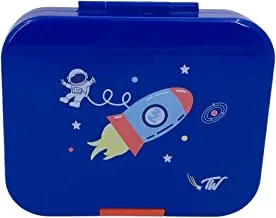 TiNY Wheel 4 Compartments Space Bento Box, Blue, 9842