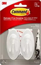Command 17086QES Quartz Race Hook, Holds 1.3 Kg. each hook, white color. 2 hooks and 4 strips/pack, Decorate Damage-Free
