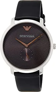 ساعة إمبوريو أرماني للرجال كوارتز ، شاشة أنالوج وسوار جلدي AR11162