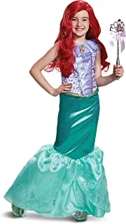 Disguise Disney Princess Ariel Little Mermaid Deluxe Girls' Costume , Teal Medium/(7-8) ,66945K