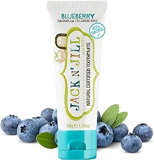 Jack N' Jill Kids Natural Toothpaste, Made with Natural Ingredients, Helps Soothe Gums & Fight Tooth Decay, Suitable from 6 Months+ - Blueberry Flavour 1 x 50g