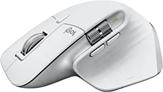Logitech MX Master 3S - Wireless Performance Mouse with Ultra-fast Scrolling, Ergo, 8K DPI, Track on Glass, Quiet Clicks, USB-C, Bluetooth, Windows, Linux, Chrome - Pale Grey, One Size, 910-006560