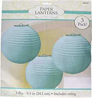 Robin's Egg Blue Round Paper Lanterns 9.5in 3pcs