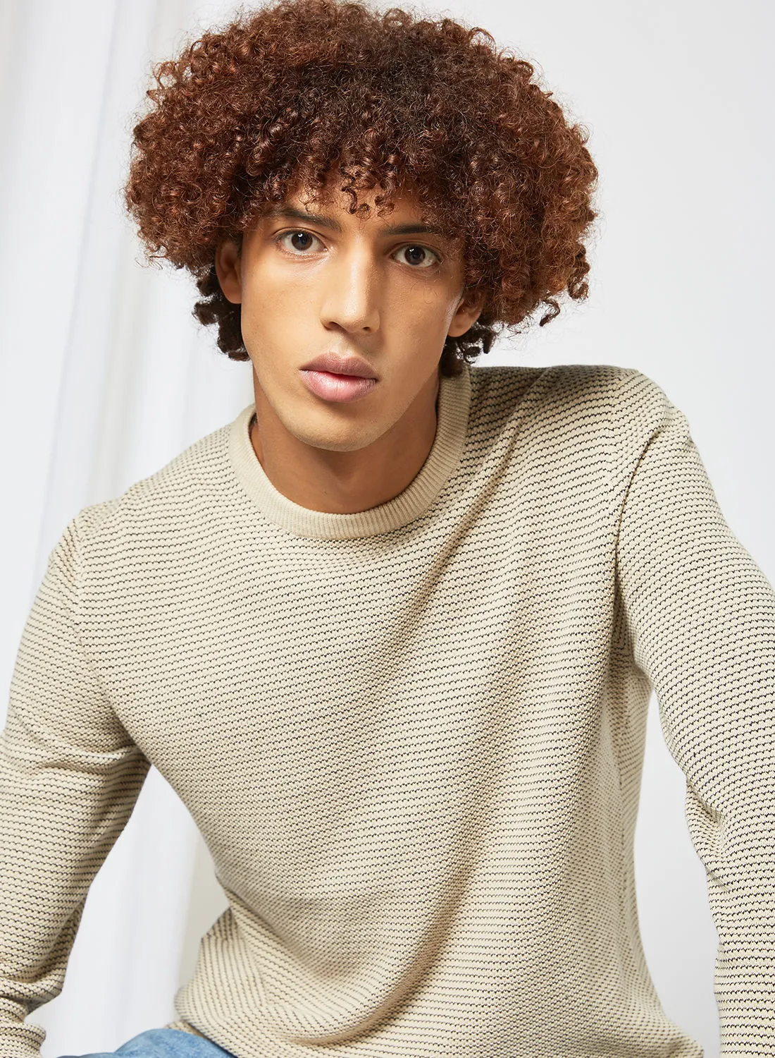 ONLY & SONS Basic Knitted Sweater Beige