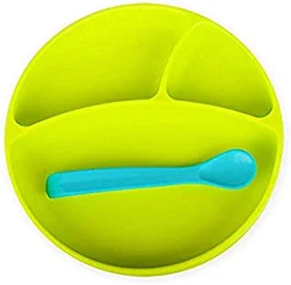 Bbluv Miäm Silicone Plate and Spoon, Lime - Pack of 1