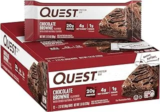 Quest Nutrition Chocolate Brownie Protein Bar, High Protein, Low Carb, Gluten Free, 12 Count