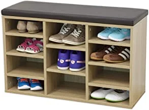 VINCENT (M) shoe cabinet with seating-accommodation oak - 11 shelves (80 cm)