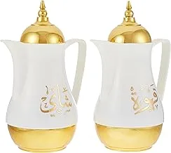 Royalford Royal Gold Vacuum Flask, SILVER, 1+1 Litre, 2 Pieces RF9253