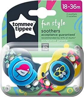 Tommee Tippee Fun Style Soother, Pack of 2, (18-36 months) - Boy