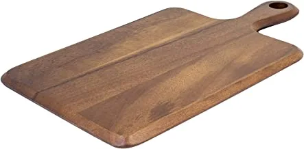 لوح تقطيع خشبي من BILLI® بمقبض - قشر بيتزا من خشب الأكاسيا / لوح تقطيع / صينية تقديم ، مجداف بيتزا ، بني 40 × 23 × 2 سم