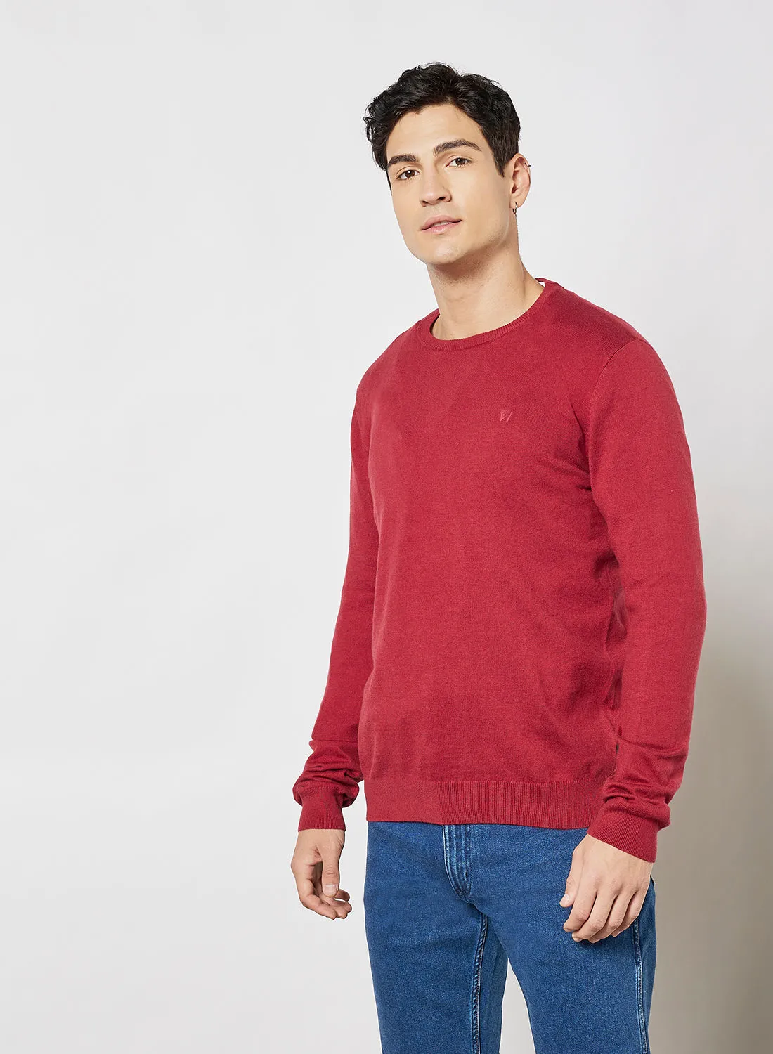 Wrangler Crew Knit Sweater Red
