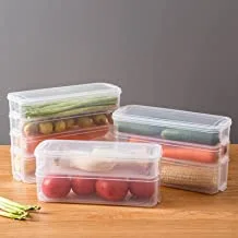 Fridge Organizer, Food Storage Container, 6L 3Tiers Stackable Kitchen Fridge Drawer Organizer Storage Container for Produce, Fruits, Vegetables, Meat and Fish