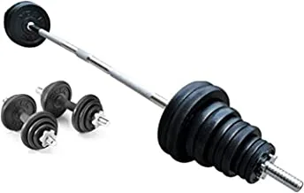 York 50 KG Cast Iron Barbell And Dumbell Set