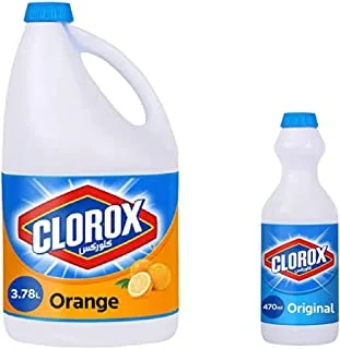 Clorox Bleach Bundle - (Clorox Orange Scented Bleach 3.78L + Clorox Original Liquid Bleach 470Ml)