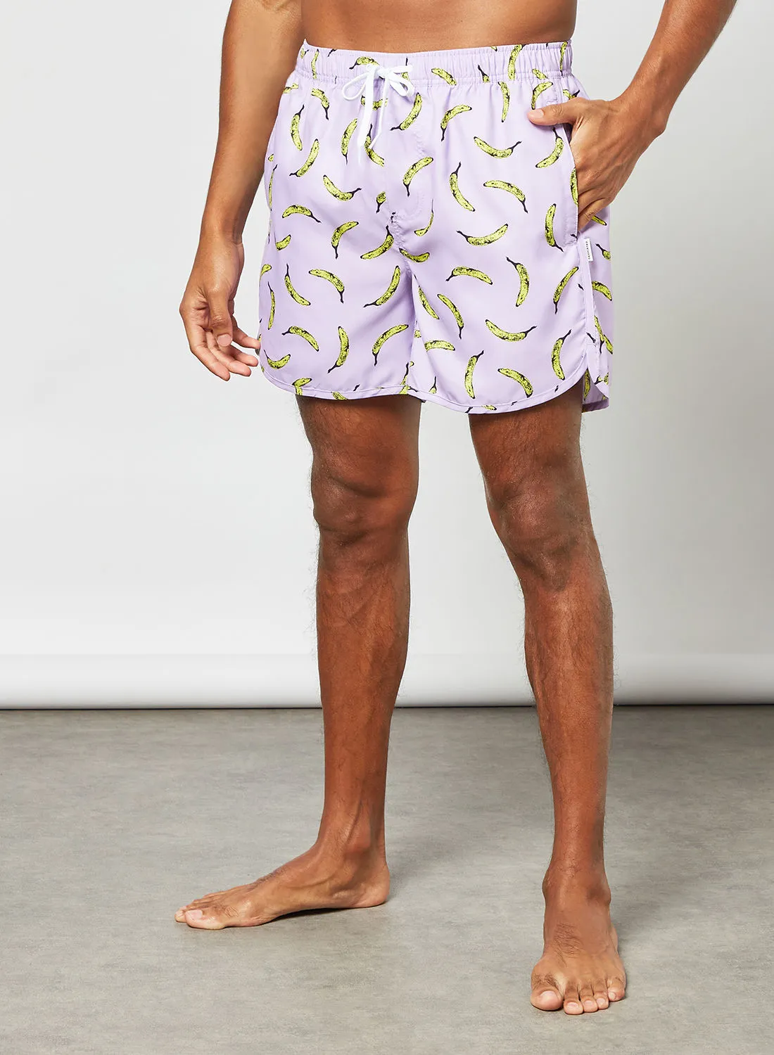 DEDICATED Banana Print Swim Shorts Purple