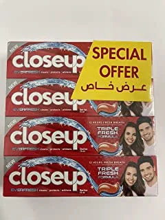 Close up deep action toothpaste 4-pieces set 75 ml, red