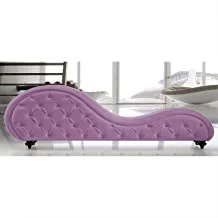 In House | Romantic Chaise Longue Luxury And Romantic Design Sofa With Bed Mode Upholstery Pattern Of Velvet Fabric - Light Purple