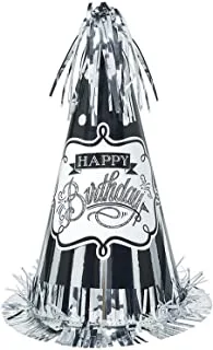 قبعة عيد ميلاد كبيرة مخروطية الشكل من أمسكان ، مقاس 13 بوصة ، أسود / أبيض