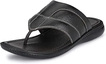 Burwood Men BWD 136 Leather Flip Flops Thong Sandals