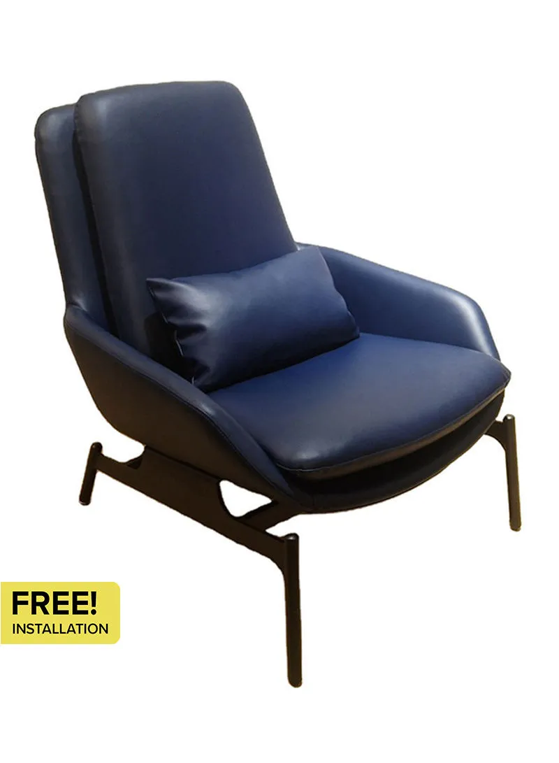 Switch Evan Relaxing Leather Iron Framed Armchair Dark Blue