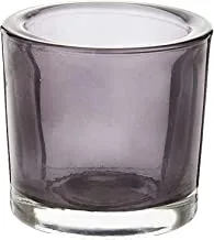 حامل شمع زجاجي دائري 6.5x6 سم اسود B020201402_01