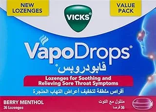 Vicks Vapo Drops Cough Nose Throat Berry Menthol 36 Lozenges