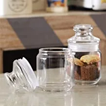 Ocean Pop Jar Glass Lid Set of 2, Clear, 500 ml, B0251702