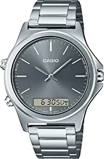 Casio Men's Watch Analog-Digital Grey Dial Stainless Steel Band MTP-VC01D-8EUDF.