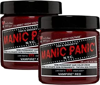 Manic Panic Semi-Permanent Hair Color Cream, Vampire Red 4 oz (Pack of 2)