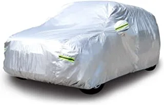 غطاء السيارة الفضي المقاوم للعوامل الجوية Amazon Basics - 150D أكسفورد ، سيارات الدفع الرباعي حتى 203 