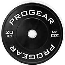 ProGear Fitness Bumper Plates, Black, 20 kg