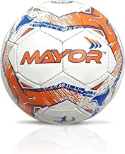 Mayor Coach Star White, Orange & Blue Synthetic Rubber Hand Stitched Football (Size 5)