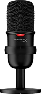 HyperX SoloCast - ميكروفون ألعاب بمكثف USB ، للكمبيوتر الشخصي ، PS4 ، و Mac ، مستشعر الضغط على كتم الصوت ، نمط قطبي قلبي ، رائع للألعاب ، البث ، البودكاست ، Twitch ، YouTube ، Discord ، أسود