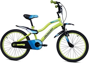 Mogoo Genius Kids Mountain Bike For 5-8 Years Old Girls & Boys, Adjustable Seat, Handbrake, Mudguards, Reflectors, Chainguard, 20-Inch MTB Bicycle With Kickstand, Green Color, Gift For Kids