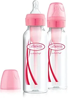Dr Brown's Options Baby Bottle Pack of 2, 250 ml - Pink